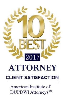 10 Best Attorneys for Client Satisfaction, American Institute of DUI and DWI Attorneys, 2017