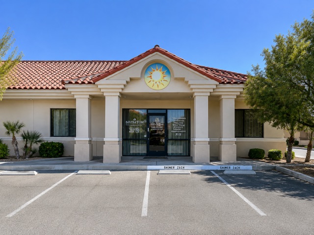 Exterior entrance of the Shimer Zach office on South Pecos Road